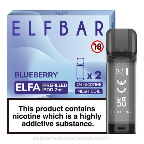 Vape BD Online - ব্লুবেরি F6D8316 ELFBAR Elfa আগে থেকে ভরা শুঁটি - 2ml - 20mg (2 প্যাক)