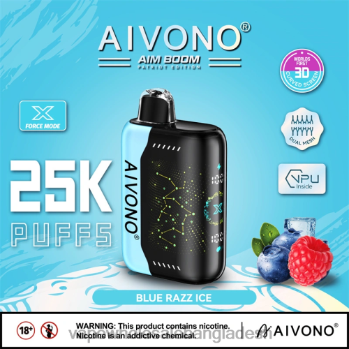 Vape Shop Bd Dhaka - Aivono AIM BOOM 25000 নীল রাজ বরফ 40X0R345