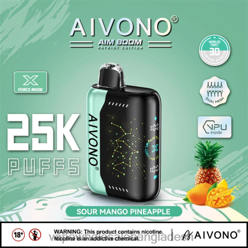 Vape Wholesale Bangladesh - Aivono AIM BOOM 25000 টক আম আনারস 40X0R351