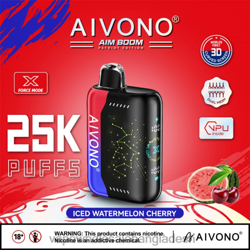 Vape Wholesaler - Aivono AIM BOOM 25000 বরফযুক্ত তরমুজ চেরি 40X0R347