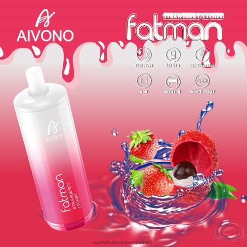 Vape Dhaka - Aivono FATMAN 6800 স্ট্রবেরি লিচি 40X0R23