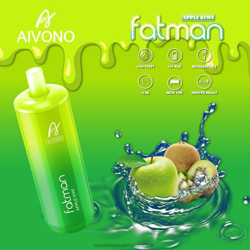 Vape Wholesale Bangladesh - Aivono FATMAN 6800 আপেল কিউই 40X0R31