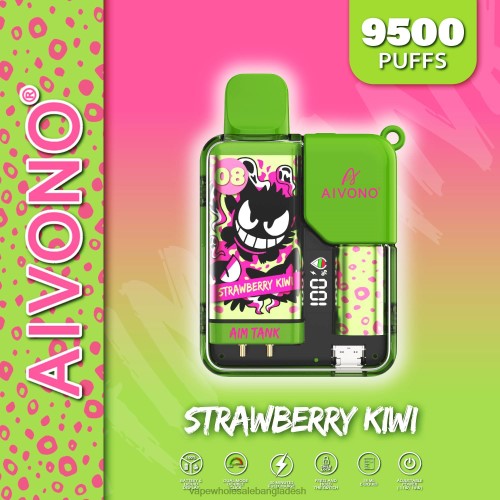 Vape Wholesaler - Aivono AIM TANK 9500 স্ট্রবেরি কিউই 40X0R47