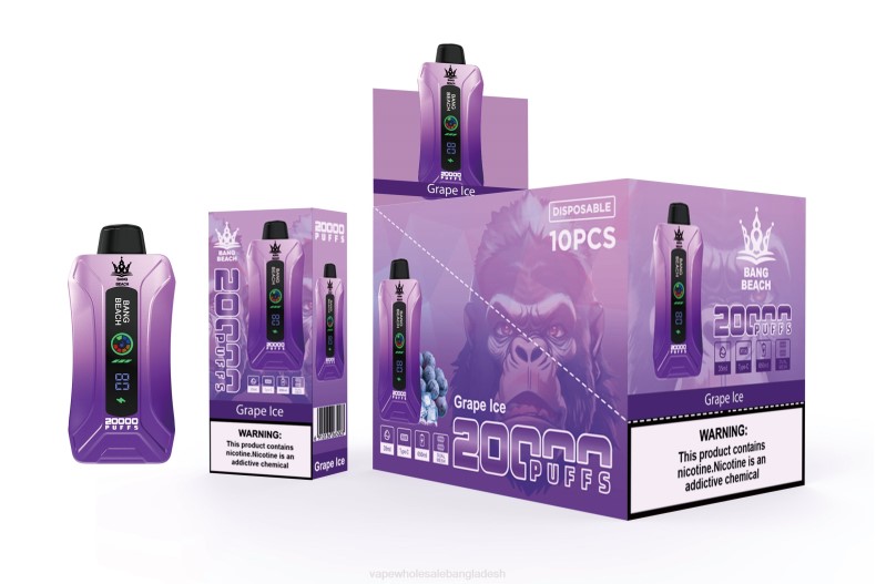 E Cigarette Price - Bang Beach 20000 puffs স্মার্ট স্ক্রিন vape আঙ্গুরের বরফ LRJL10