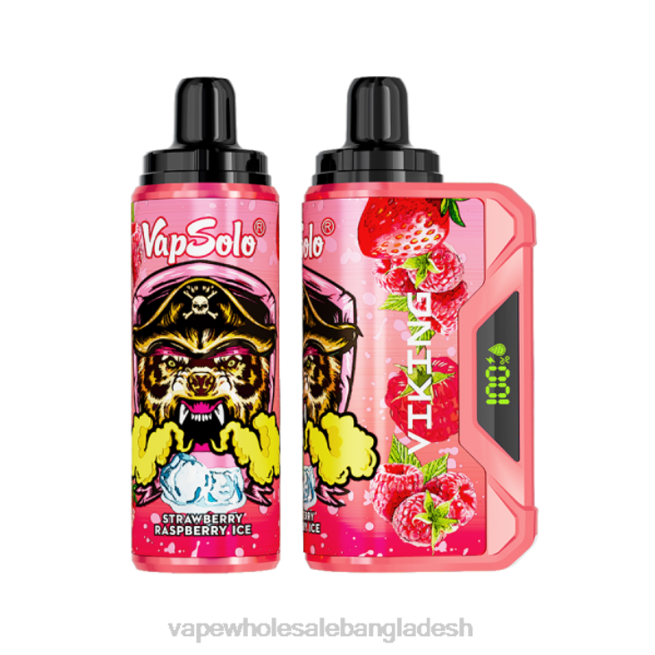 Vape Bangladesh Price - Vapsolo VIKING নিষ্পত্তিযোগ্য vape স্ট্রবেরি রাস্পবেরি বরফ B02J139