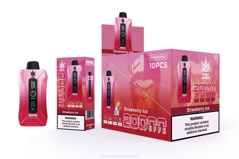 Vape Bd Online - Bang Beach 20000 puffs স্মার্ট স্ক্রিন vape স্ট্রবেরি বরফ LRJL6