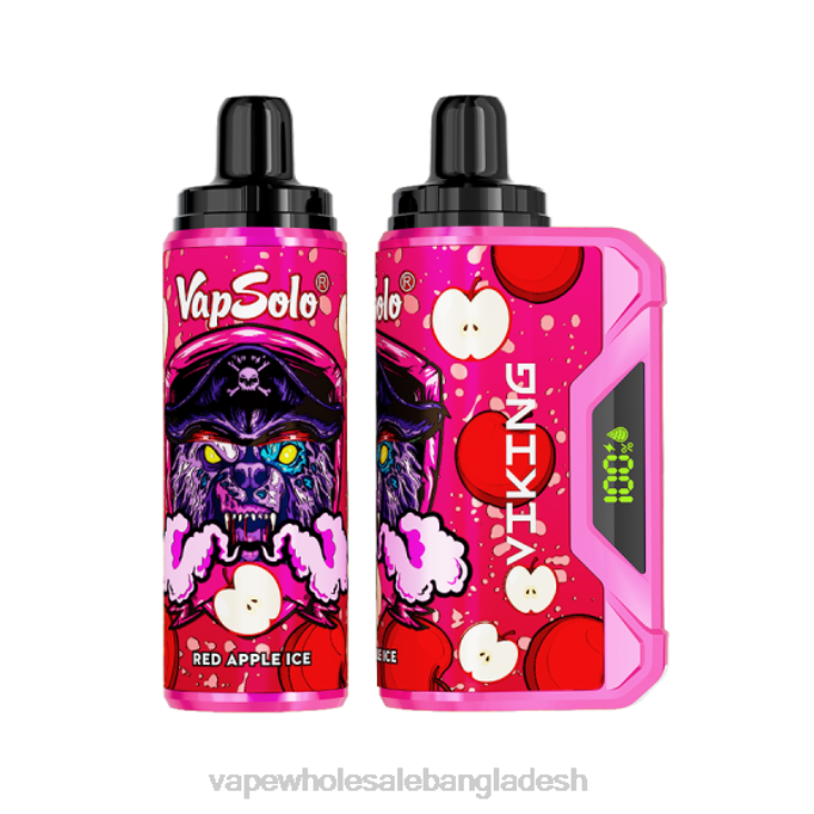 Vape Bd Online - Vapsolo VIKING নিষ্পত্তিযোগ্য vape লাল আপেল বরফ B02J136