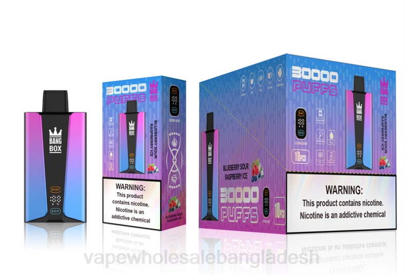 Vape Dhaka - Bang Box 30000 puffs স্মার্ট স্ক্রিন ব্লুবেরি টক রাস্পবেরি বরফ LRJL81