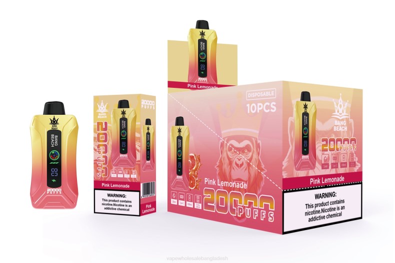 Vape Price In Dhaka - Bang Beach 20000 puffs স্মার্ট স্ক্রিন vape গোলাপী লেমনেড LRJL4