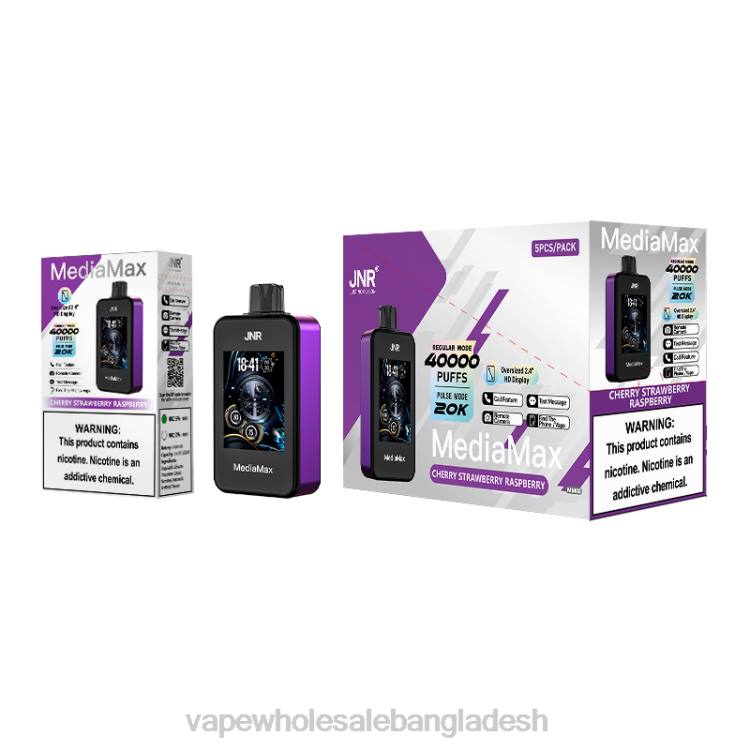 Vape Price In Dhaka - JNR MediaMax 40k পাফ BTBJ14 চেরি স্ট্রবেরি রাস্পবেরি