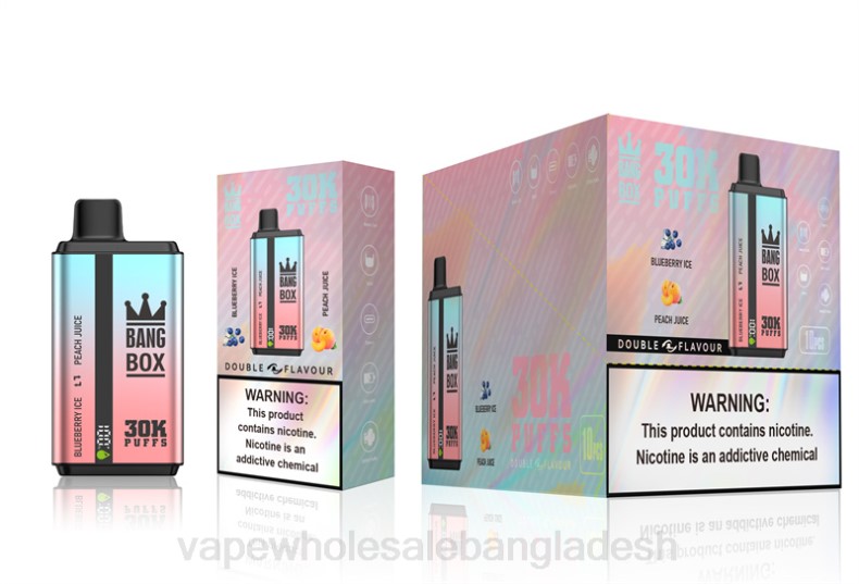 Vape Shop Bd Dhaka - Bang Box 30000 puffs ডুয়াল ফ্লেভার ব্লুবেরি বরফ এবং পীচ রস LRJL63