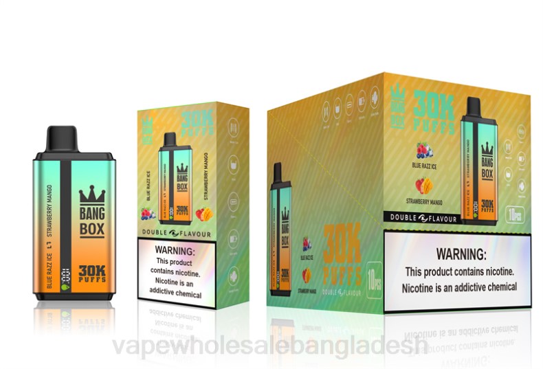 Vape Shop Bd Dhaka - Bang Box 30000 puffs ডুয়াল ফ্লেভার নীল রাজ বরফ এবং স্ট্রবেরি আম LRJL73