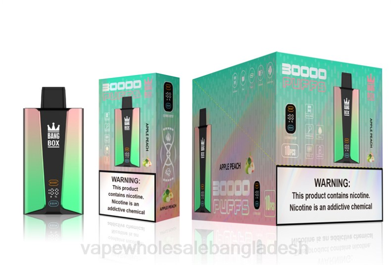 Vape Shop Bd Dhaka - Bang Box 30000 puffs স্মার্ট স্ক্রিন আপেল পীচ LRJL83