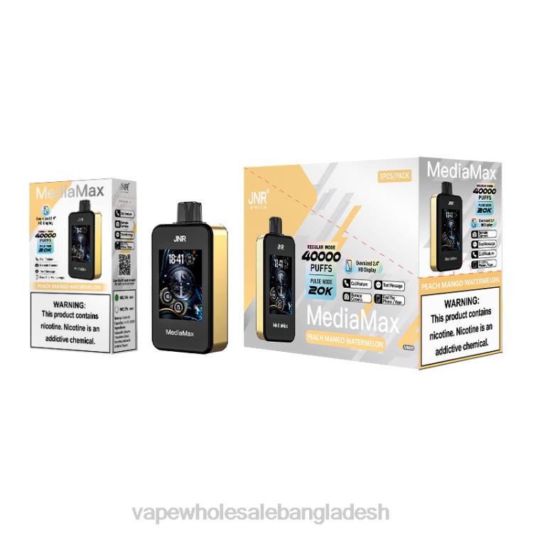 Vape Shop Bd Dhaka - JNR MediaMax 40k পাফ BTBJ15 পীচ আম তরমুজ