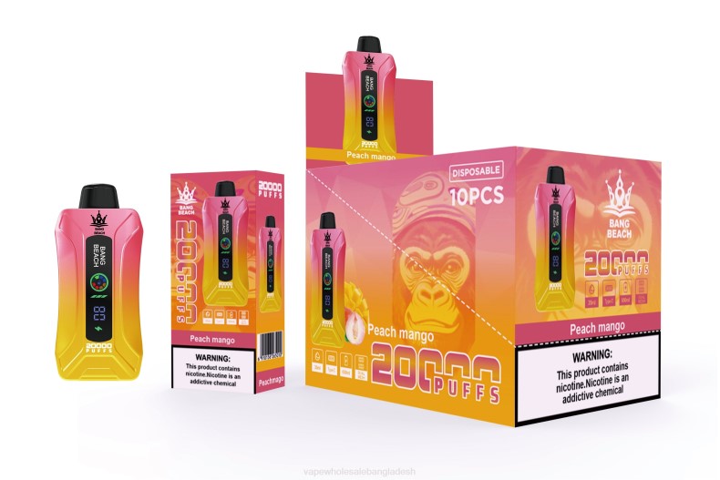 Vape Wholesale Supplier - Bang Beach 20000 puffs স্মার্ট স্ক্রিন vape পীচ আম LRJL2