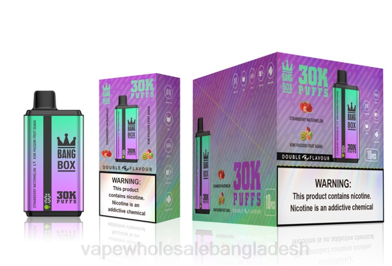 Vape Wholesale Supplier - Bang Box 30000 puffs ডুয়াল ফ্লেভার স্ট্রবেরি তরমুজ এবং কিউই প্যাশন ফল পেয়ারা LRJL70