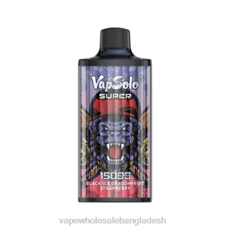 Vape Wholesaler - Vapsolo SUPER নিষ্পত্তিযোগ্য vape কালো বরফ ড্র্যাংফ্রুট স্ট্রবেরি B02J107