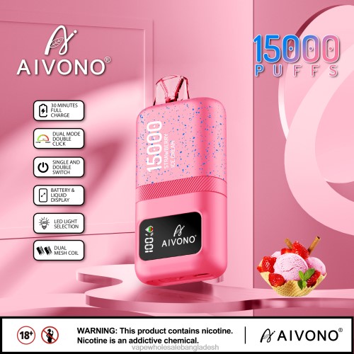 Vape Bd Online - Aivono AIM magic 15000 স্ট্রবেরি আইসক্রিম 40X0R66