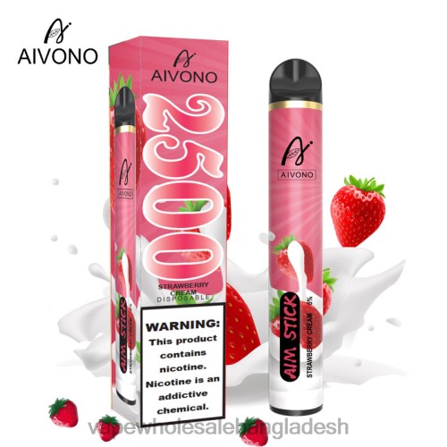 Vape Shop Bd Dhaka - Aivono AIM STICK 2500 স্ট্রবেরি ক্রিম 40X0R155