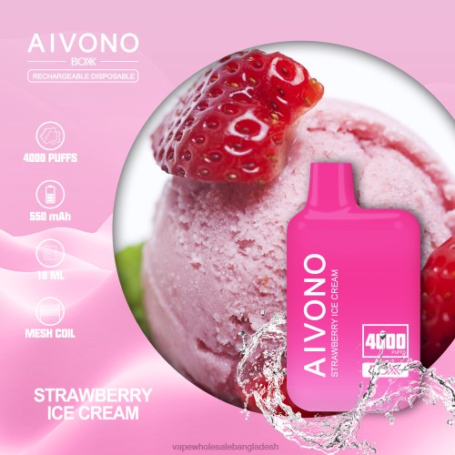 Vape Wholesale Bangladesh - Aivono AIM BOXX 4000 স্ট্রবেরি আইসক্রিম 40X0R221