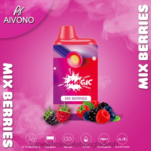 E Cigarette Price - Aivono AIM MAGIC 5800 মুখের বক্স সিগারেট বেরি মিশ্রিত করুন 40X0R100