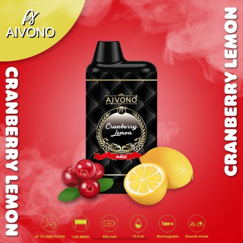 Vape Bangladesh Price - Aivono AIM MAGIC 5800 মুখের বক্স সিগারেট ক্র্যানবেরি লেবু 40X0R89