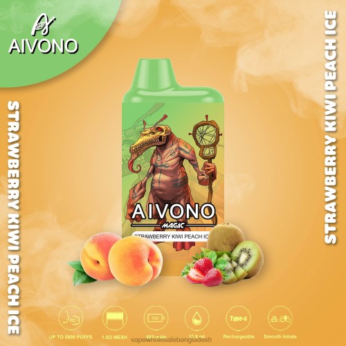 Vape Bd Online - Aivono AIM MAGIC 5800 মুখের বক্স সিগারেট স্ট্রবেরি কিউই পীচ বরফ 40X0R96