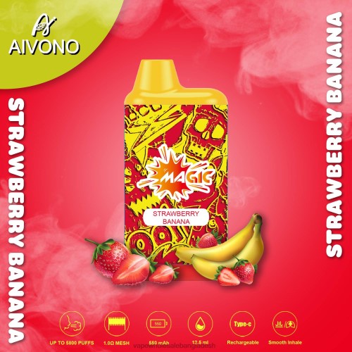 Vape Dhaka - Aivono AIM MAGIC 5800 মুখের বক্স সিগারেট স্ট্রবেরি কলা 40X0R93