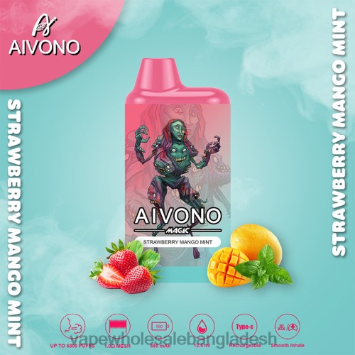 Vape Wholesaler - Aivono AIM MAGIC 5800 মুখের বক্স সিগারেট স্ট্রবেরি আম পুদিনা 40X0R97