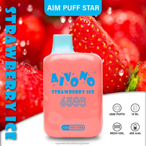 Vape Bangladesh - Aivono AIM PUFF STAR 6500 স্ট্রবেরি বরফ 40X0R288