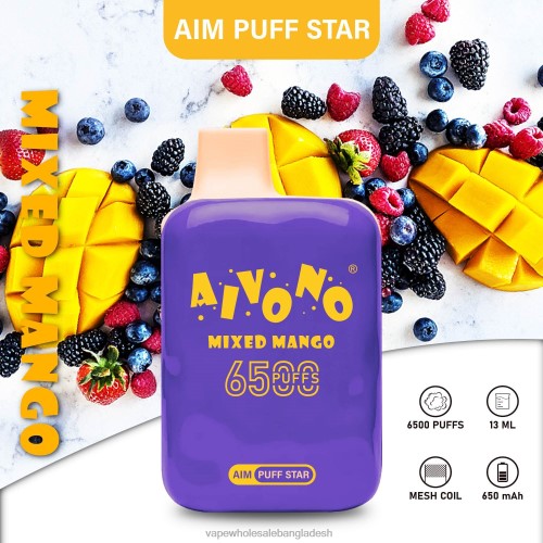 Vape Bd Online - Aivono AIM PUFF STAR 6500 মিশ্রিত আম 40X0R296