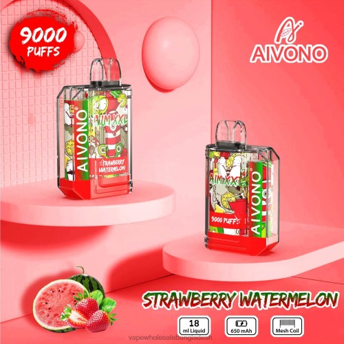 Vape Dhaka - Aivono AIM XXL 9000 মুখের স্বচ্ছ স্টিকার স্ট্রবেরি তরমুজ 40X0R53