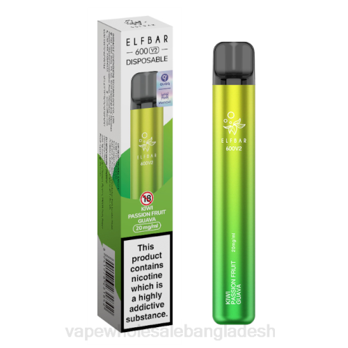 Vape BD Online - কিউই প্যাশন ফল পেয়ারা F6D8286 ELFBAR 600V2 20 মিলিগ্রাম