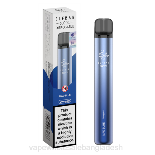 Vape Bangladesh - পাগল নীল F6D8288 ELFBAR 600V2 20 মিলিগ্রাম