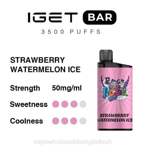 Vape Bangladesh Price - স্ট্রবেরি তরমুজ বরফ F6D889 IGET BAR 3500 5% নিকোটিন