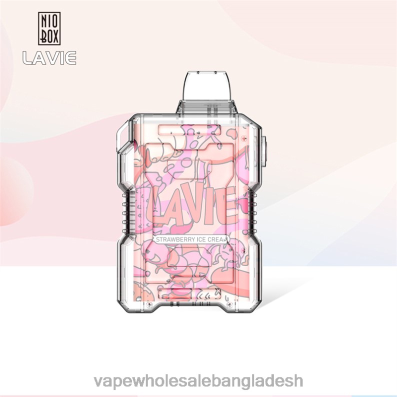 Vape Bd Online - LAVIE NIO BOX 9000 পাফ 64RHX196 স্ট্রবেরি আইসক্রিম