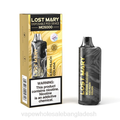 Vape Shop Bd Dhaka - আইসড পীচ কোলাডা F6D8345 LOST MARY MO5000 কালো সোনা 10 মিলি