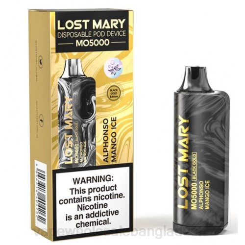 Vape Wholesale Supplier - আলফোনসো আমের বরফ F6D8342 LOST MARY MO5000 কালো সোনা 10 মিলি