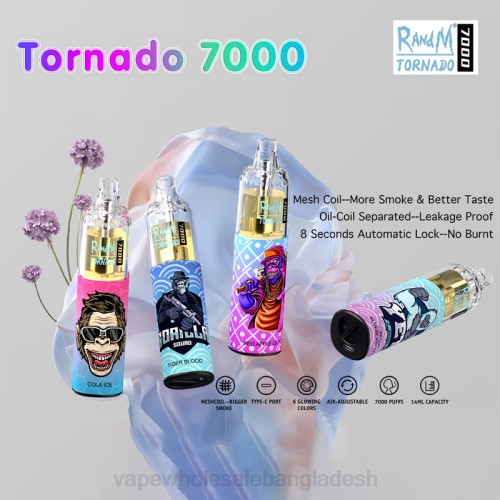 Vape Wholesale Bangladesh - নিষ্পত্তিযোগ্য F6D81 RandM Tornado 7000 5%