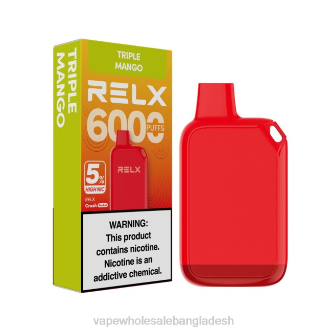 Vape Bd Online - RELX Crush Pocket 6000 5% উচ্চ nic ট্রিপল আম PXFT26