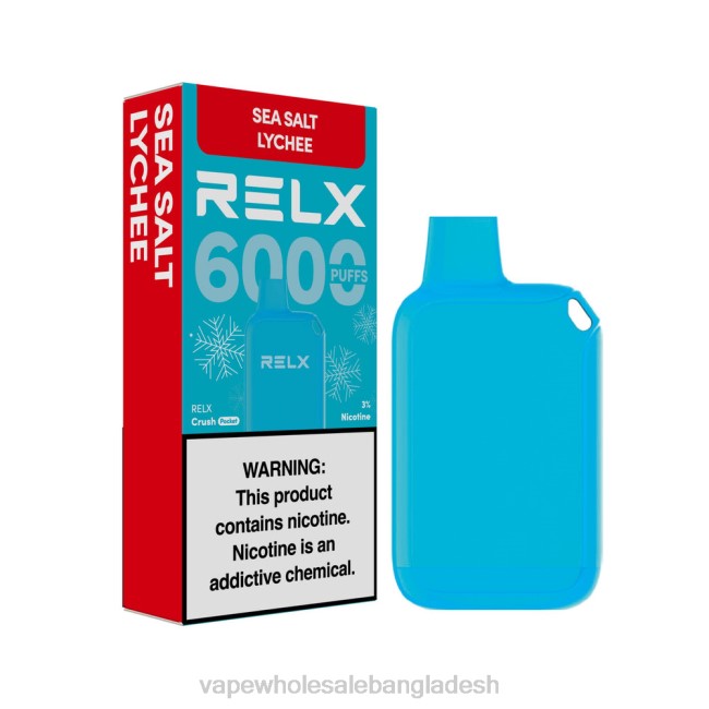 Vape Price In Dhaka - RELX Crush Pocket 6000 বরফ সামুদ্রিক লবণ লিচু PXFT14