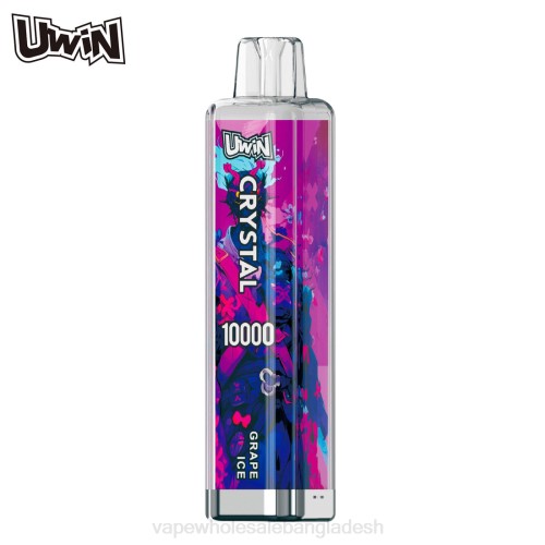 Vape Wholesaler - UWIN CRYSTAL 10000 ডিসপোজেবল ভ্যাপ আঙ্গুরের বরফ 0P2L2