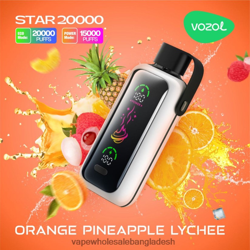 Vape Shop Bd Dhaka - VOZOL STAR 20000 06226V15 কমলা আনারস লিচি